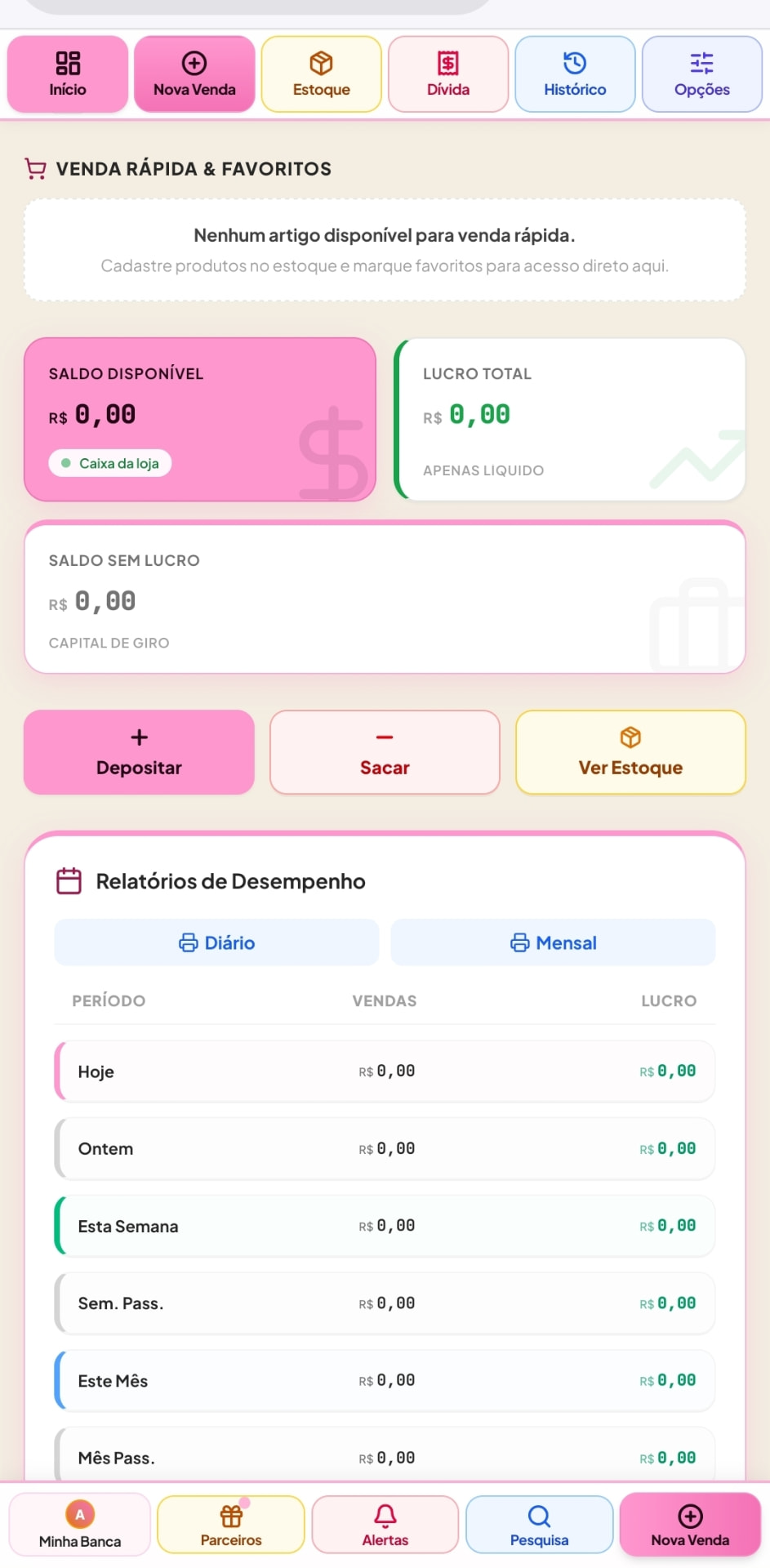 Também em reais